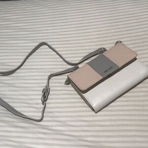 Nine West Gray and Cream Crossbody Bag